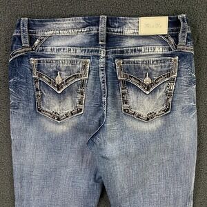 Miss Me Jean 33x32 Curvy Tailored Bootcut Y2K Western Thick Stitch Flap Pocket